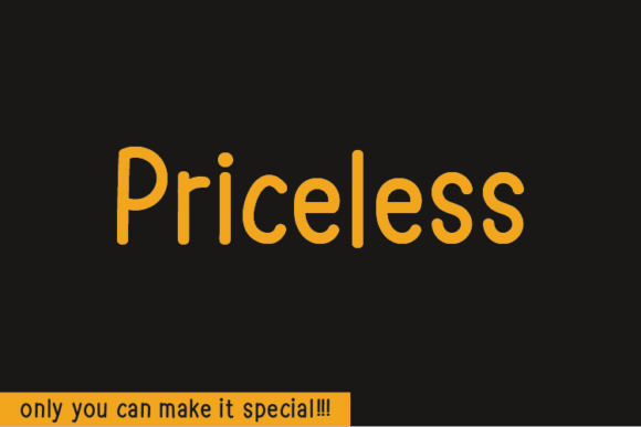 Priceless: A Unique Handwritten Font